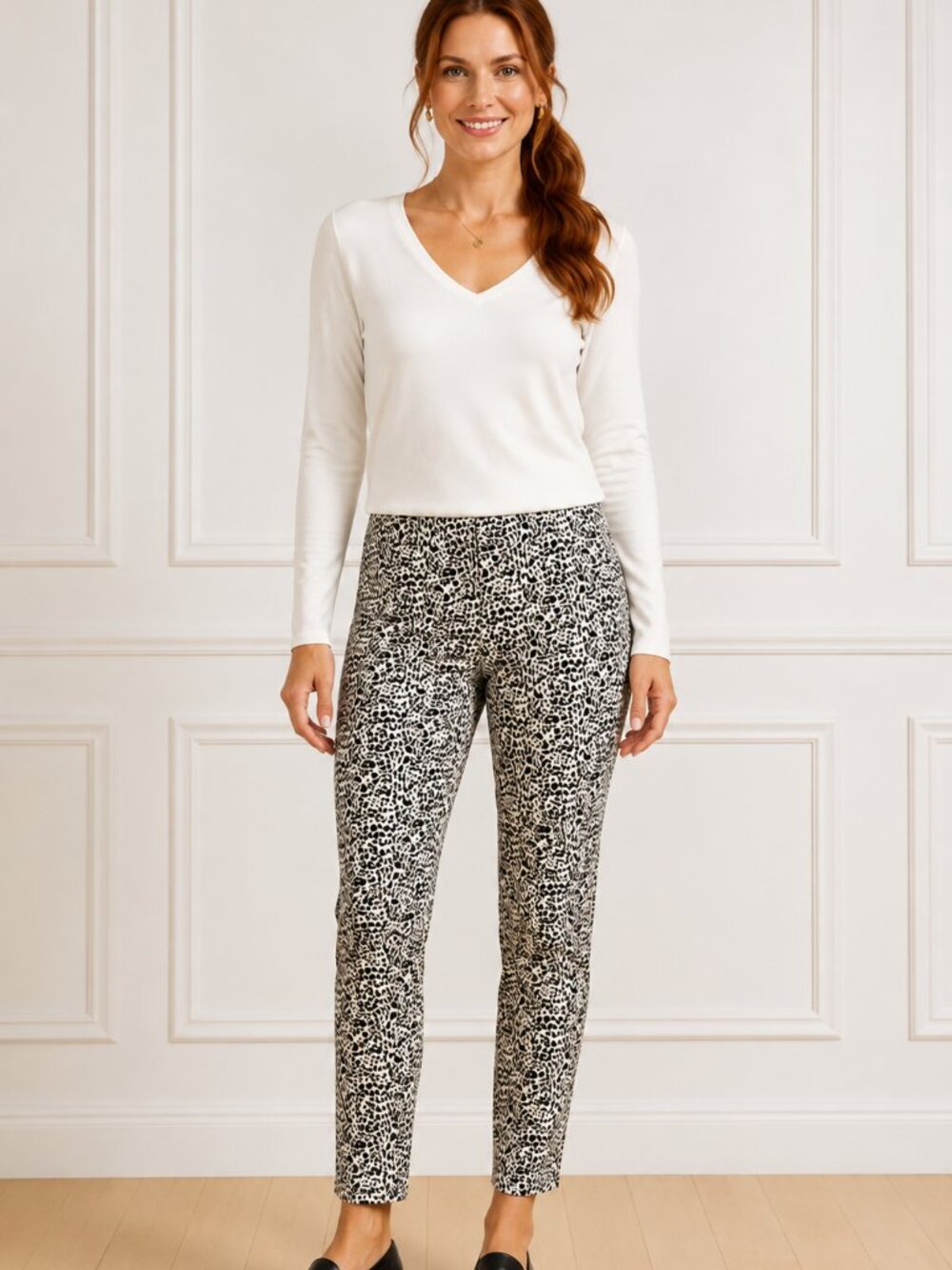 Talbots Chatham Cheetah Slim Ankle Pants 12P NWT